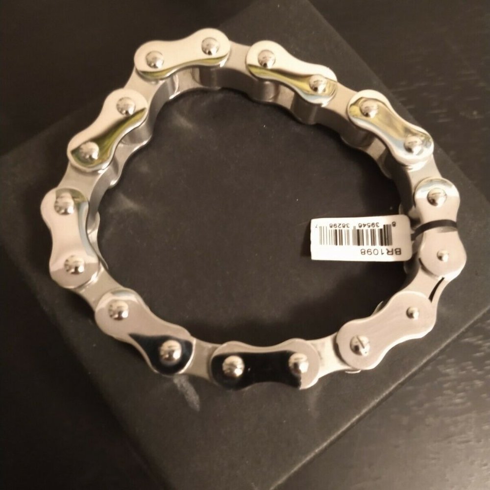 INOX Mens 316L S Steel Motorcycle Chain Braclet 9"
